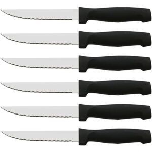 CUPERINOX® Cuchillos de Mesa Acero Inoxidable – Set Profesional 12 Piezas con Hoja Serrada de 11 cm y Mango Ergonómico Antideslizante – Para Carne, Verduras y Pescado