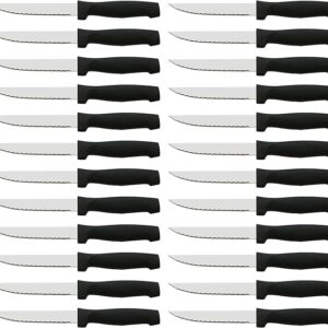 CUPERINOX® Cuchillos de Mesa Acero Inoxidable – Set Profesional 24 Piezas con Hoja Serrada de 11 cm y Mango Ergonómico Antideslizante – Para Carne, Verduras y Pescado