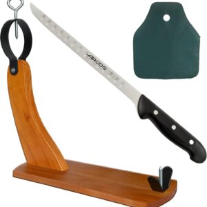 Jamonero Gondola Cuperinox con Cuchillo Jamonero Alveolos Arcos y Cubre Jamón-Set 3 Piezas